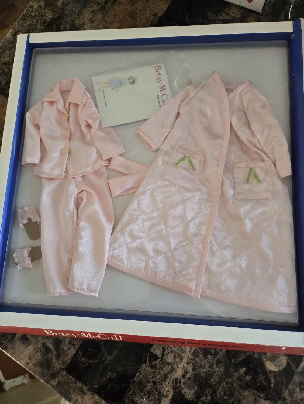 Betsy McCall Doll Clothes Pink Satin Pajama Set with Quilted Robe